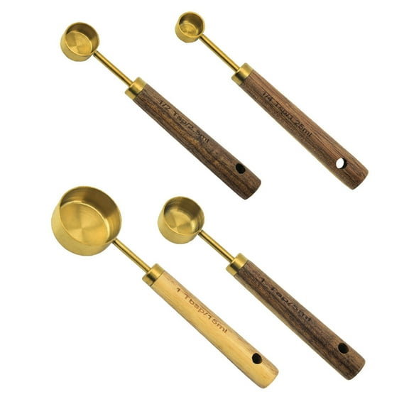 Hemoton  4 Pcs Coffee Beans Spoon Stainless Steel Measuring Tea Tools