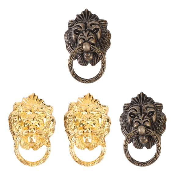 Hemoton 4 Pcs Lion Head Handle Single Cabinet Kitchen Knobs Handles