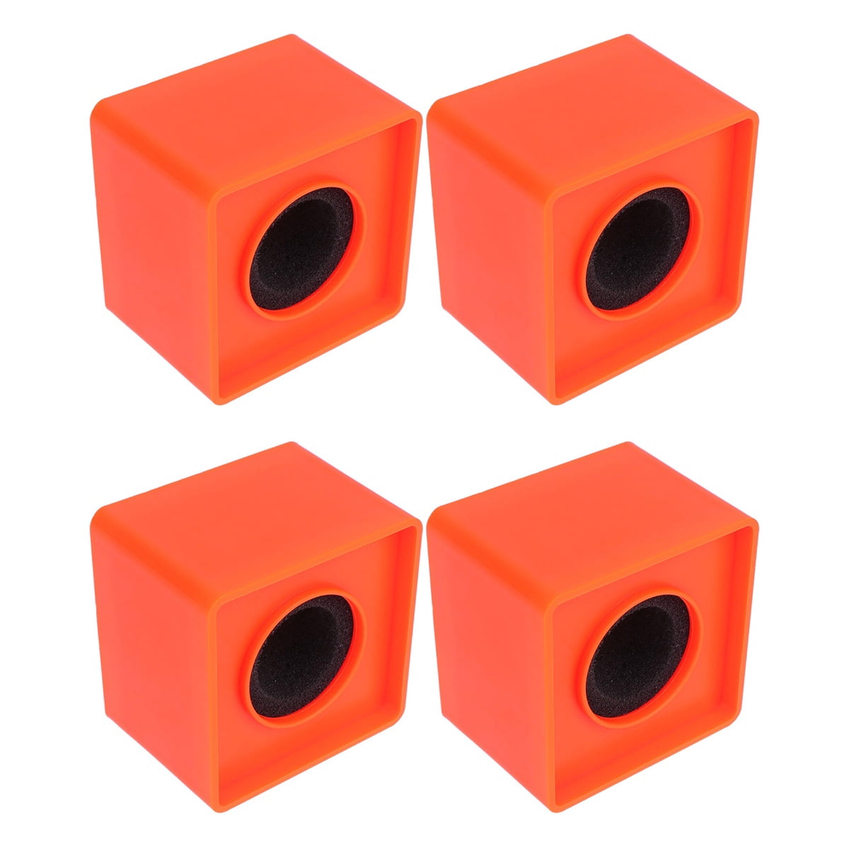 Support Logo Pour Micro Interview (lot De 2) - Cube En ABS Noir 7x7x5,1 Cm, Pour Personnalisation Par Gravure Ou Autocollant