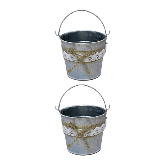 SOPOTUTU Vintage Flower Bucket Multi-Color Metal for Garden Decoration
