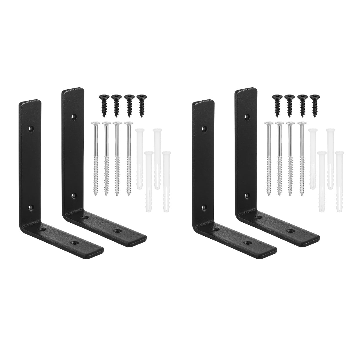 28 Black L Corner Brackets With 168 Screws - Heavy Duty Stainless Steel Angle Braces For DIY Furniture