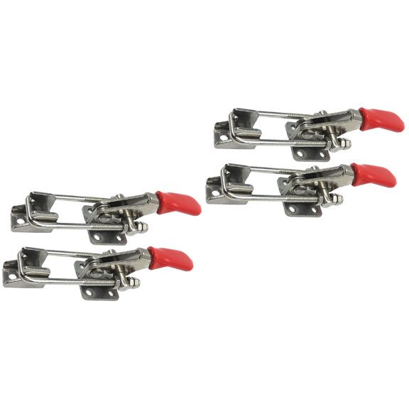 Hemoton 4-Pack Heavy Duty Metal Toggle Latch Clamps Adjustable Door Cabinet Box Case Hand Tools for Secure Fastening