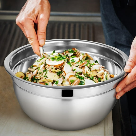 Hemoton 4 Pcs Stainless Steel Bowls With Lids Large Capacity Mixing Bowls Multi-Functional Metal Bowls For Baking Cooking Kitchen Prep