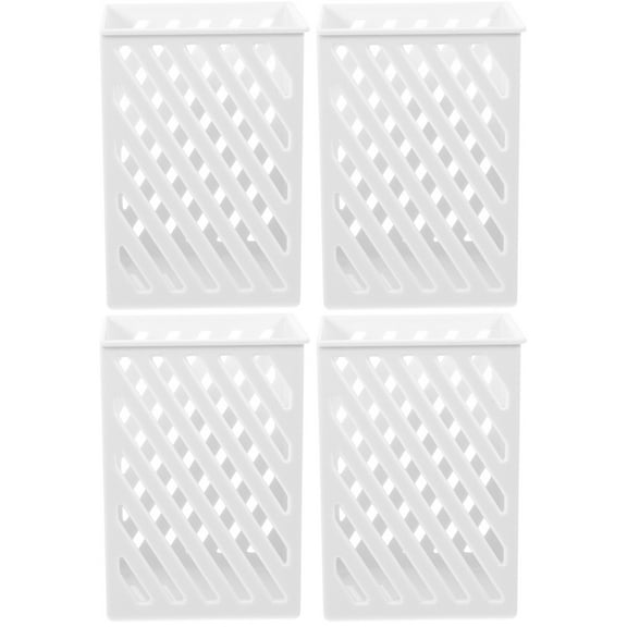 Hemoton 4 Pcs Wall Mounted Pen Holder Simple Style Pencil Case Plastic Makeup Brush Holder Pen Container