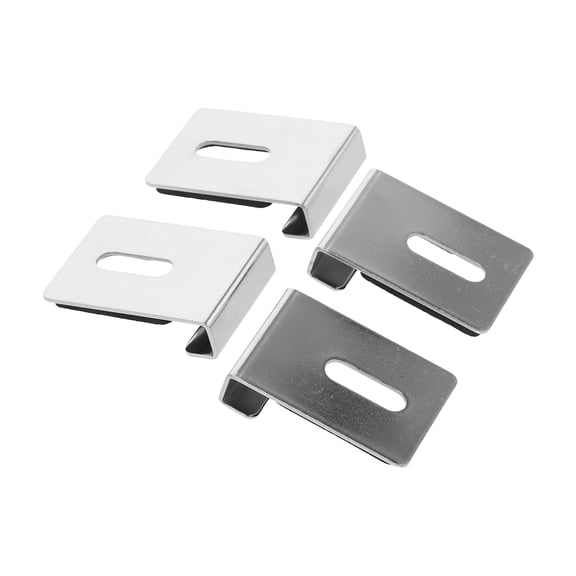 Hemoton 4 Set Metal Mirror Clips for Wall Mounting Reliable Glass Shelf Brackets Easy to Install Mirror Clips Wall Mounting Glass Clips