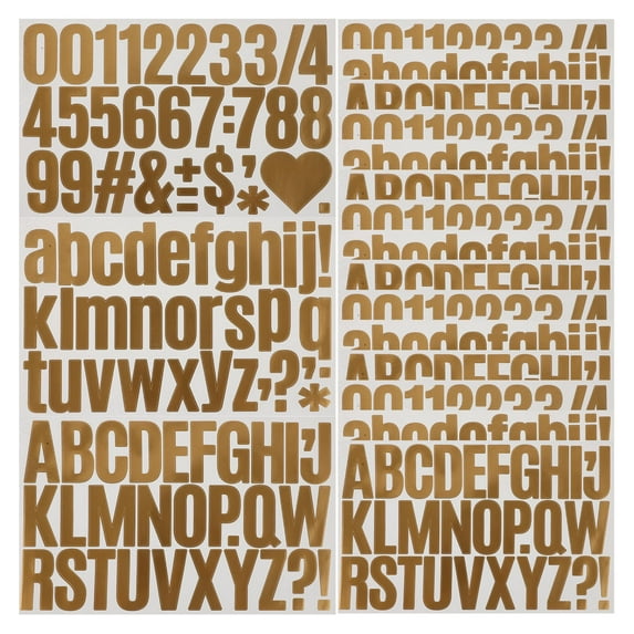 Hemoton 4 Sets Alphabet Stickers 2 Mailbox Numbers Labels Golden