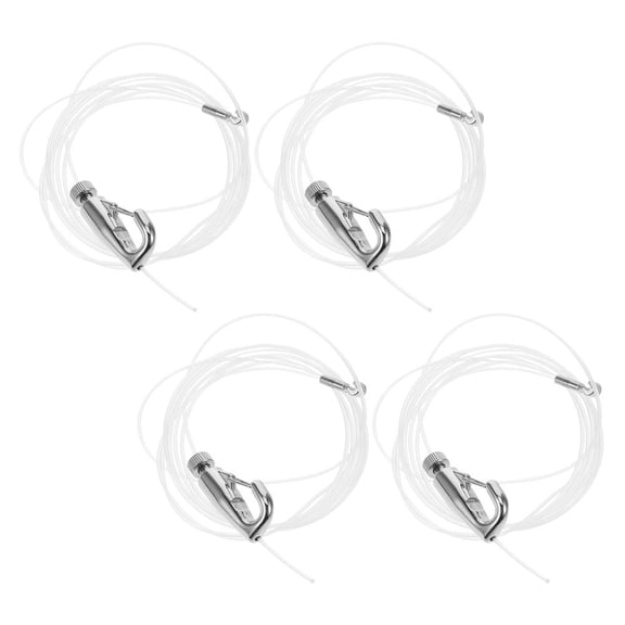 Hemoton 4 Sets Heavy Duty Adjustable Picture Hanging System With Rope And Rail Hooks Picture Hanging Rail Hooks For Art Photos Mirrors