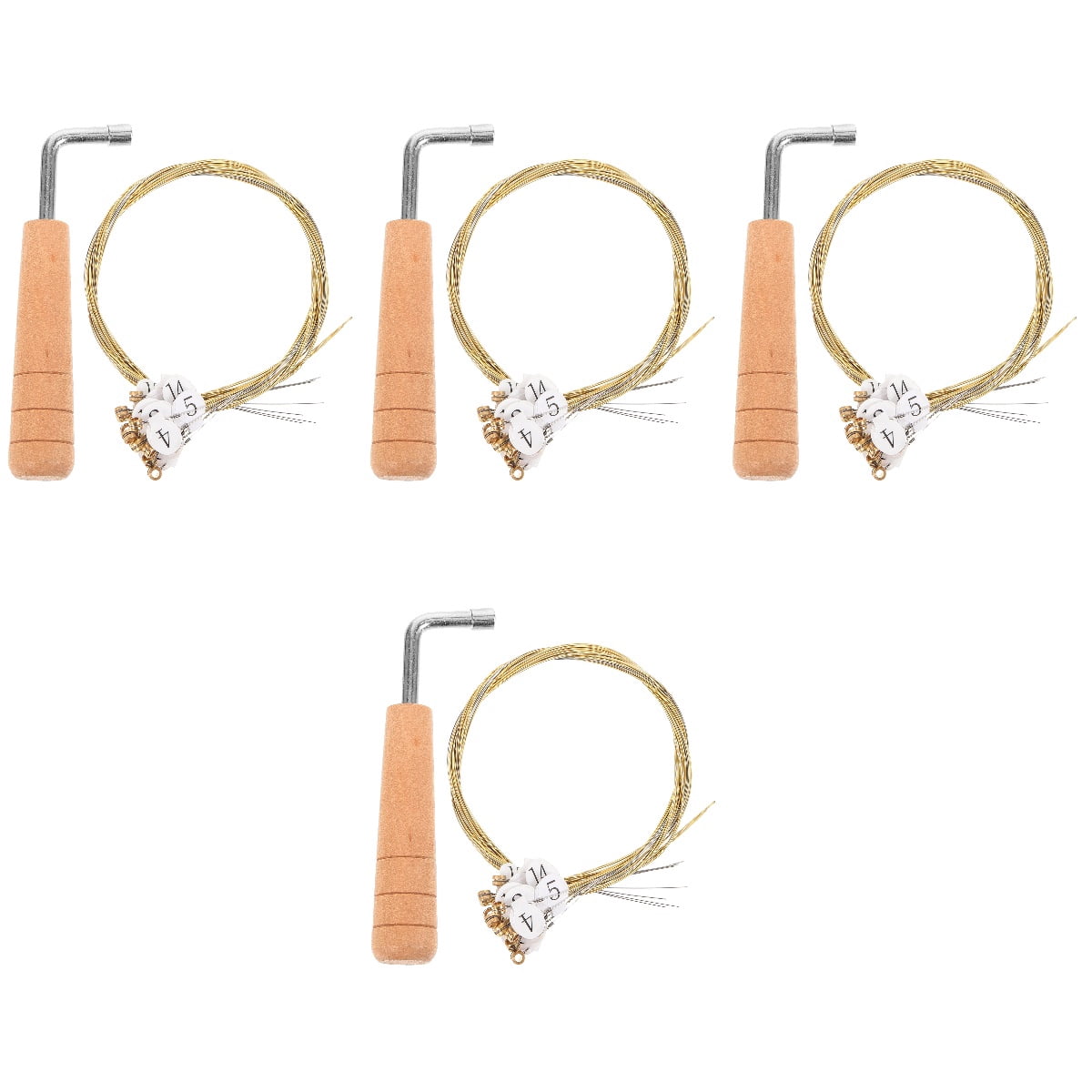 Hemoton 4 Sets  Lyre Harp Strings Metal Harp Strings Replacement Instrument Parts with Tuning Wrench