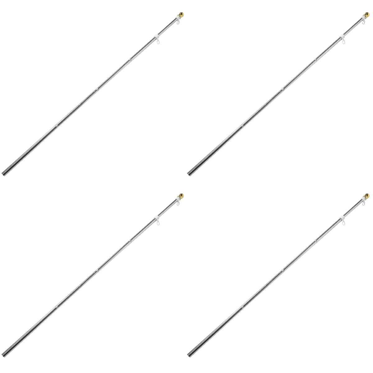 Hemoton 4 Sets  of Sturdy Flag Pole Rustproof Flagpole Durable Stainless Steel Flag Pole for Garden