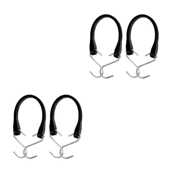 UPGRATOR Raindrops 4 pcs Heavy Duty Rubber Tarp Straps with Hooks Short Bungee Cords for Truck Trailer Securing Cargo and Tarps Elastic Straps