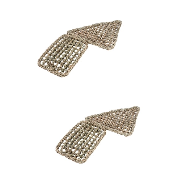 Hemoton 4 pcs Seaweed Lizards Hammock Practical Woven Pet Mat Pet Supply (Light Brown)