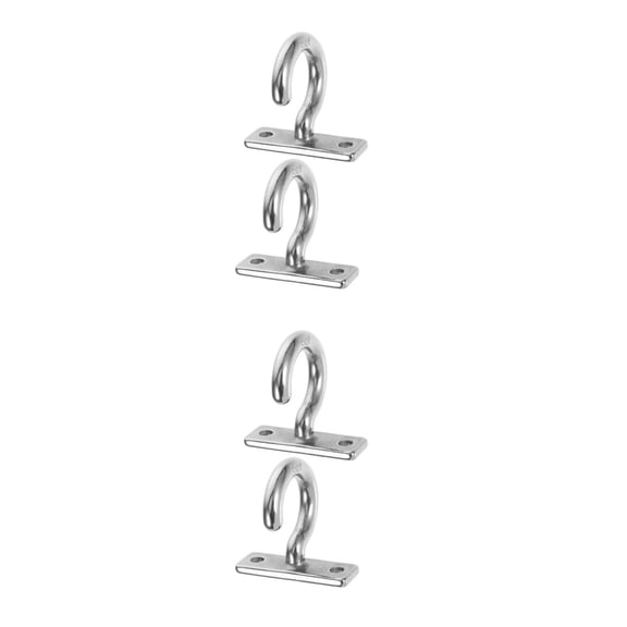Hemoton 4-Pack Stainless Steel Ceiling Hooks, Heavy Duty Screw-In Hooks for Hanging Clothes, Lights, Kitchen, Bathroom Use