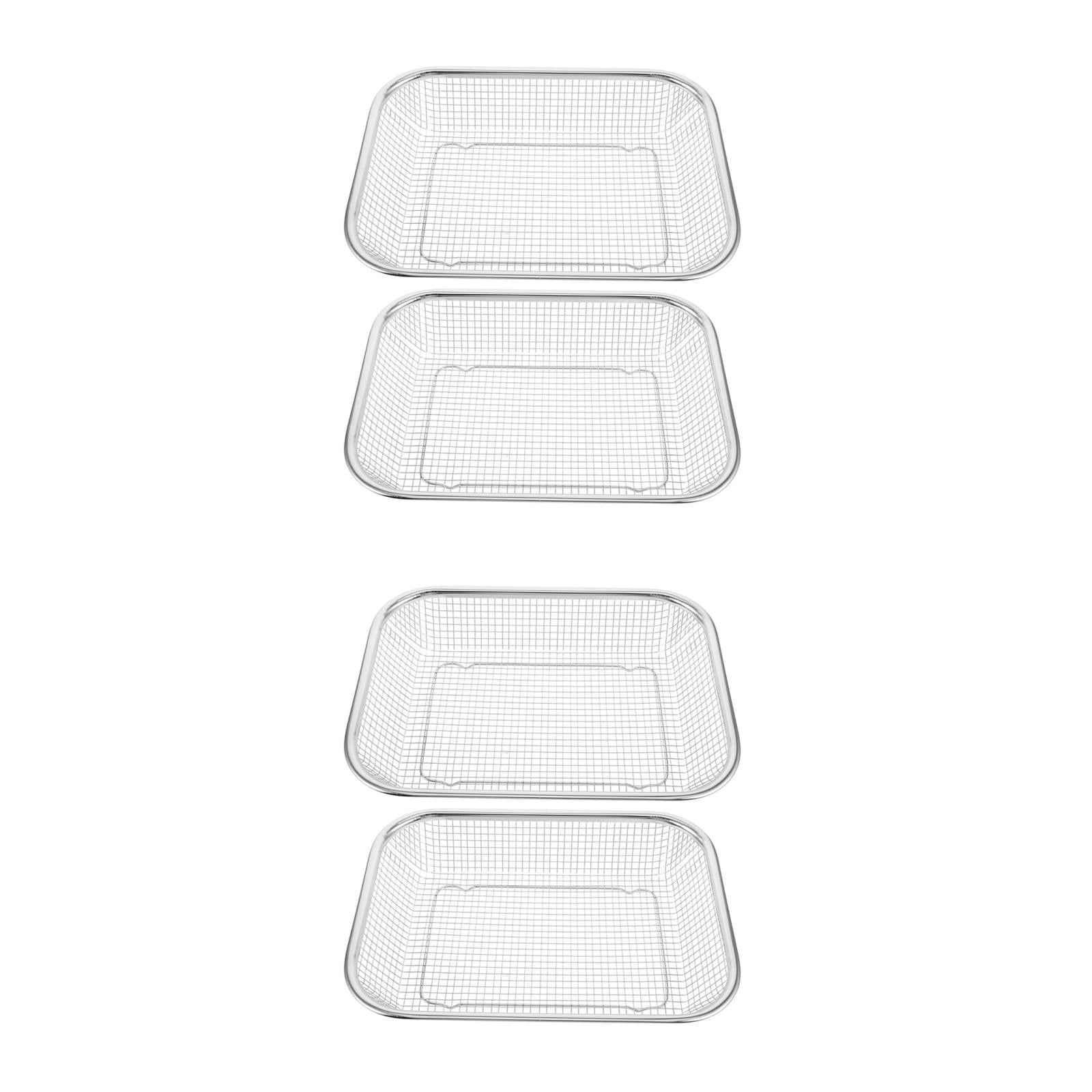 Hemoton 4-Piece Stainless Steel Mesh Baskets Set Dishwasher Safe Utensil Holders for Kitchen Cutlery Silverware Storage Organizer