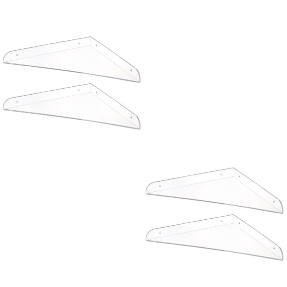 Hemoton 4 pcs Wall Floating Shelf Wall Mounted Hanging Shelf Acrylic Wall Storage Shelf