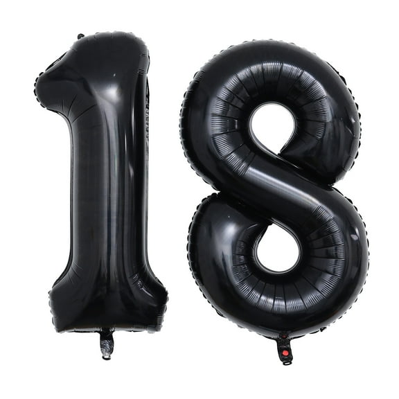 Hemoton 40 Inch Black Number 18th Balloon Party Festival Decorations Birthday Anniversary Jumbo Foil Balloons Party Supplies Photo Props
