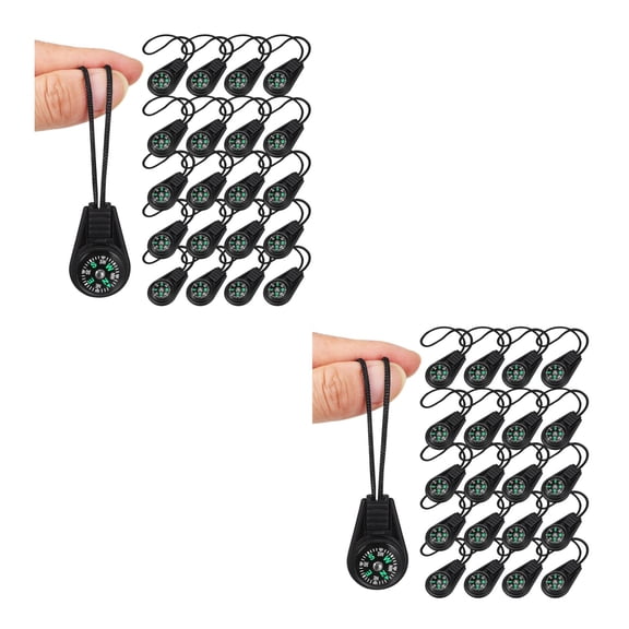 Hemoton 40-Pack Mini Pocket Compasses with Lanyard, Portable Outdoor Navigation Tools for Hiking, Camping, Climbing Adventures