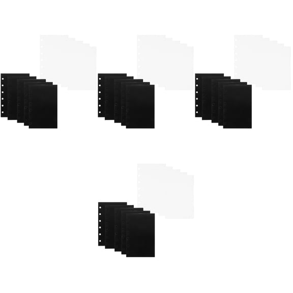 Hemoton 40 Sheets Binder Pockets Document Wallet 6 Holes Binder Pockets Plastic Binder Folders Bag