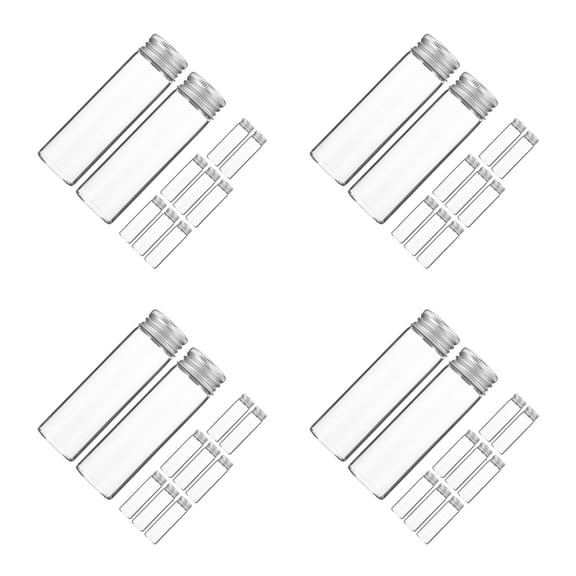 Hemoton 40 pcs Small Transparent Glass Vials With Caps Mini Bottles With Lids Sample Vials Transparent Glass Bottles Glass Vials With Caps 20ml