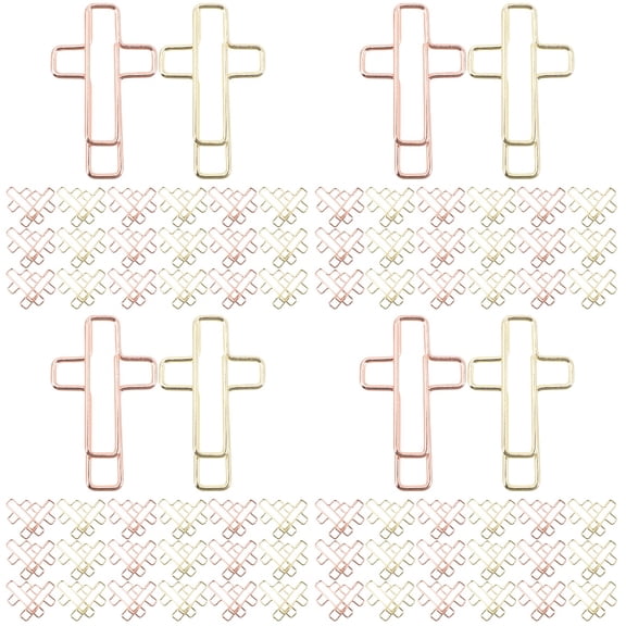 Hemoton 400 Pcs Cross Paper Clips Multi-use Paper Clips Metal Paper Clips Creative Shaped Paper Clips for Office
