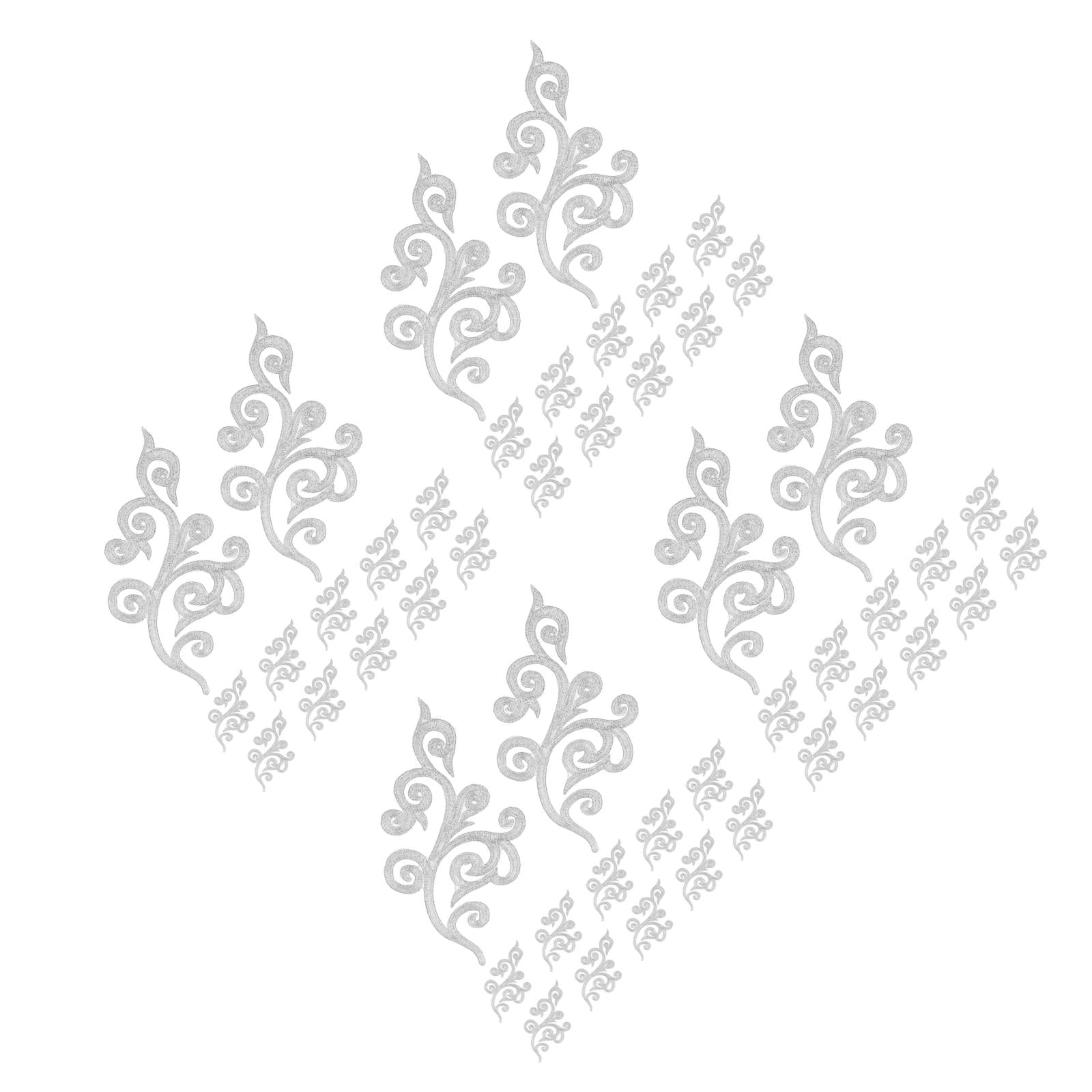 Hemoton 48 Pcs  Embroidery Patches Embroidered Appliques For Clothes Iron On Appliques Embroidery Stickers For Clothing Fabric Patches For Clothes