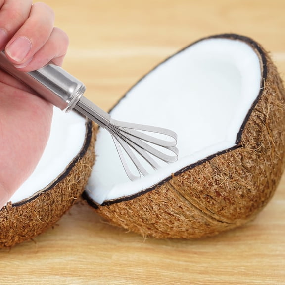 Hemoton 4PCS Stainless Steel Coconut Grater Fish Skin Scaler Remover Multi-Use Kitchen Tool Coconut Meat Removal Scraper Peeler