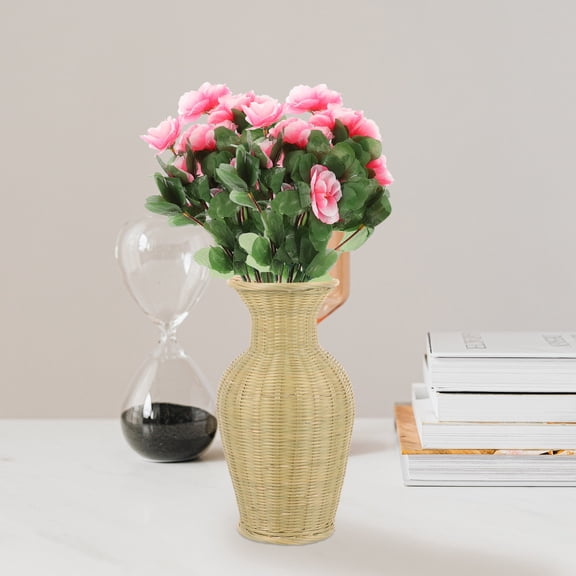 SOPOTUTU  4Pcs Realistic Style Silk Rhododendron Indoor Decorative Artificial Floral for Banquet