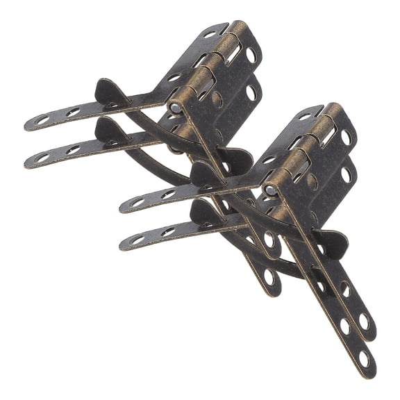 Hemoton 4pcs 8-Hole Angle Box Case Hinge 90 Degree Folding Support Hinge Easy To Install Folding Lid Support Case Furniture Hardware