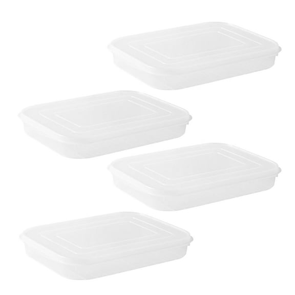 Hemoton 4pcs Bacon Keeper Meat Saver Container Refrigerator Shallow Storage Boxes