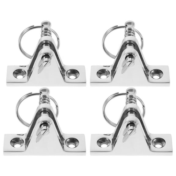 Hemoton 4pcs Boat Bimini Hinge Concave Base Stainless Steel Deck Hinge Bimini Top Hardware Bimini Top Hinge Bimini Brackets With