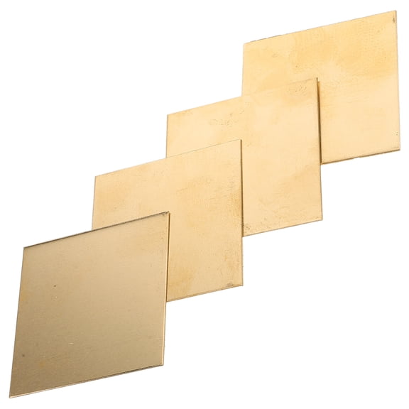 Hemoton 4pcs Brass Sheets DIY Crafts Brass Sheeting Reliable Easy to Cut and Polish Brass Plates for Electrical Repairs and DIY Projects