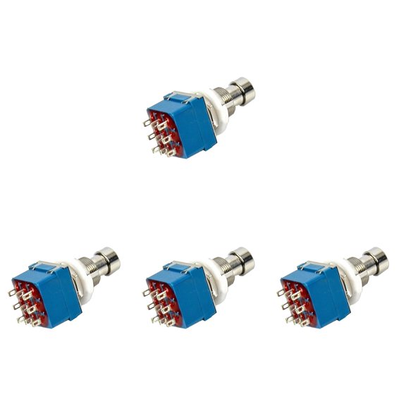 Hemoton 4pcs Button Brush Box Metal Blue 3PDT Box Guitar Effect Pedal True Bypass Metal Blue