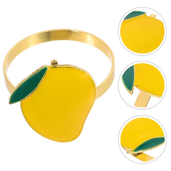 RENACLIPY Mango Shaped Napkin Set of 4 Alloy Table Decor for Home Dining Party Kitchen Accessories