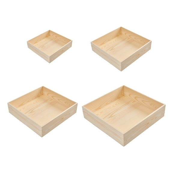Hytrove Decorative Storage Box Wood 4Pcs 8.7x8.7in
