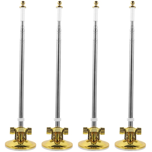 Hemoton 4pcs  Flag Pole Suction Mount Bracket Stainless Steel Flagpole Bracket Car Flagpole Stand