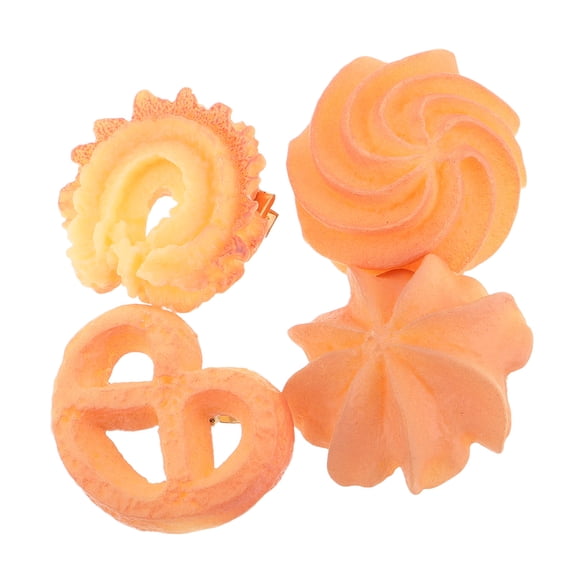 Hemoton 4pcs Funny Biscuit Hair Clips For Girls Creative Food Hairpins Unique Cookie Hair Accessories For Women Styling Parties Wedding And Everyday Use