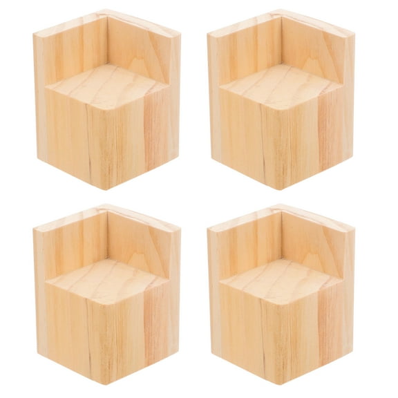 HEMOTON Hemoton 4pcs Wood Furniture Risers for Chairs Sofas Desks and Tables Heavy Duty Square Shape Couch Leg Risers for Desk Legs