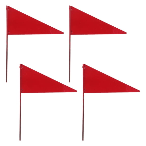Hemoton 4pcs Iron Lawn Flags Triangular Garden Markers Yard Stakes, Bright Colors For Easy Identification Multi-Functional For Irrigation
