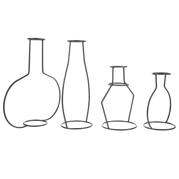 Hemoton 4pcs Iron Wire Vase Flower Arrangement Vase Iron Flower Rack Handicrafts Ornaments