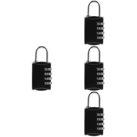 Hemoton 4-Pack Combination Padlocks for School Gym Lockers, Locker Locks with Resettable Codes