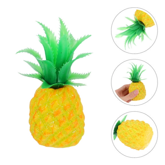 RENACLIPY 4-Piece Mini Artificial Pineapple Photo Booth Props Set PVC Tropical Hawaiian Party Decorations