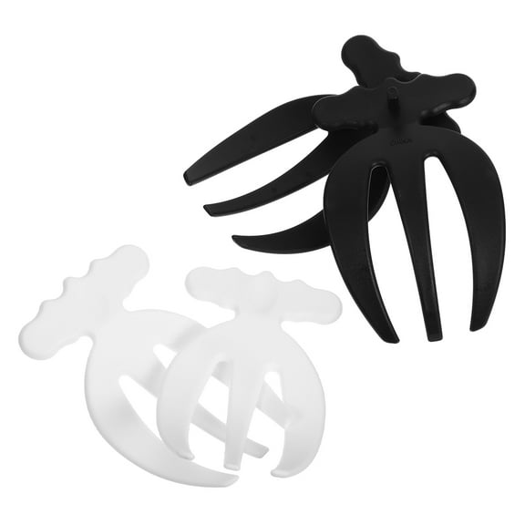 Hemoton 4pcs Mixing Stirring Fork Reusable Plastic Salad Pasta Fruit Serving Forks Food Claws