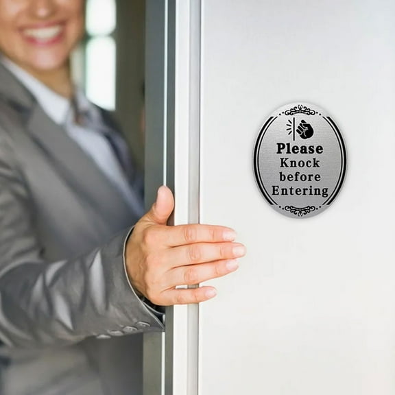 Hemoton 4pcs Please Knock Before Entering Sign Knock And Wait Door Sign Decals Please Knock Stickers For Home Doors Office Bathroom