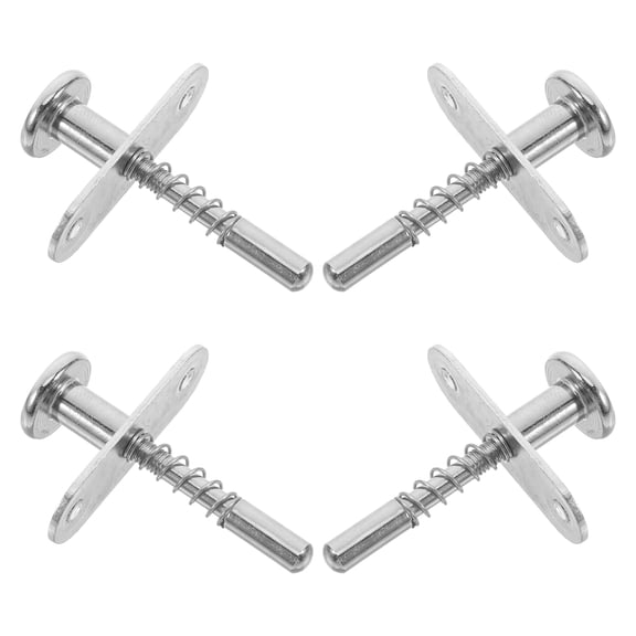Hemoton 4-Pack Stainless Steel Spring-Loaded Plunger Latches, Spring Latch Bolts for Furniture, Bed, Door Hardware Accessories