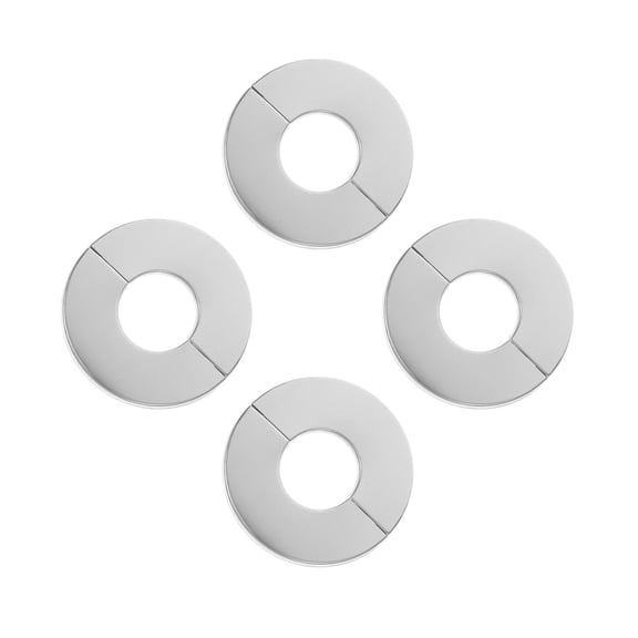 Hemoton 4pcs Wall Split Flange Stainless Steel Wall-mounted Pipe Hole Cover Wall Split Flange Round Plate Pipe Cover Decoration Ceiling Plate Cover