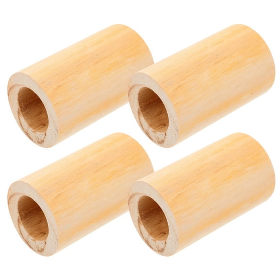 DEEPCRAFF Set of 4 Khaki Wood Chair Leg Risers for Furniture and Stability