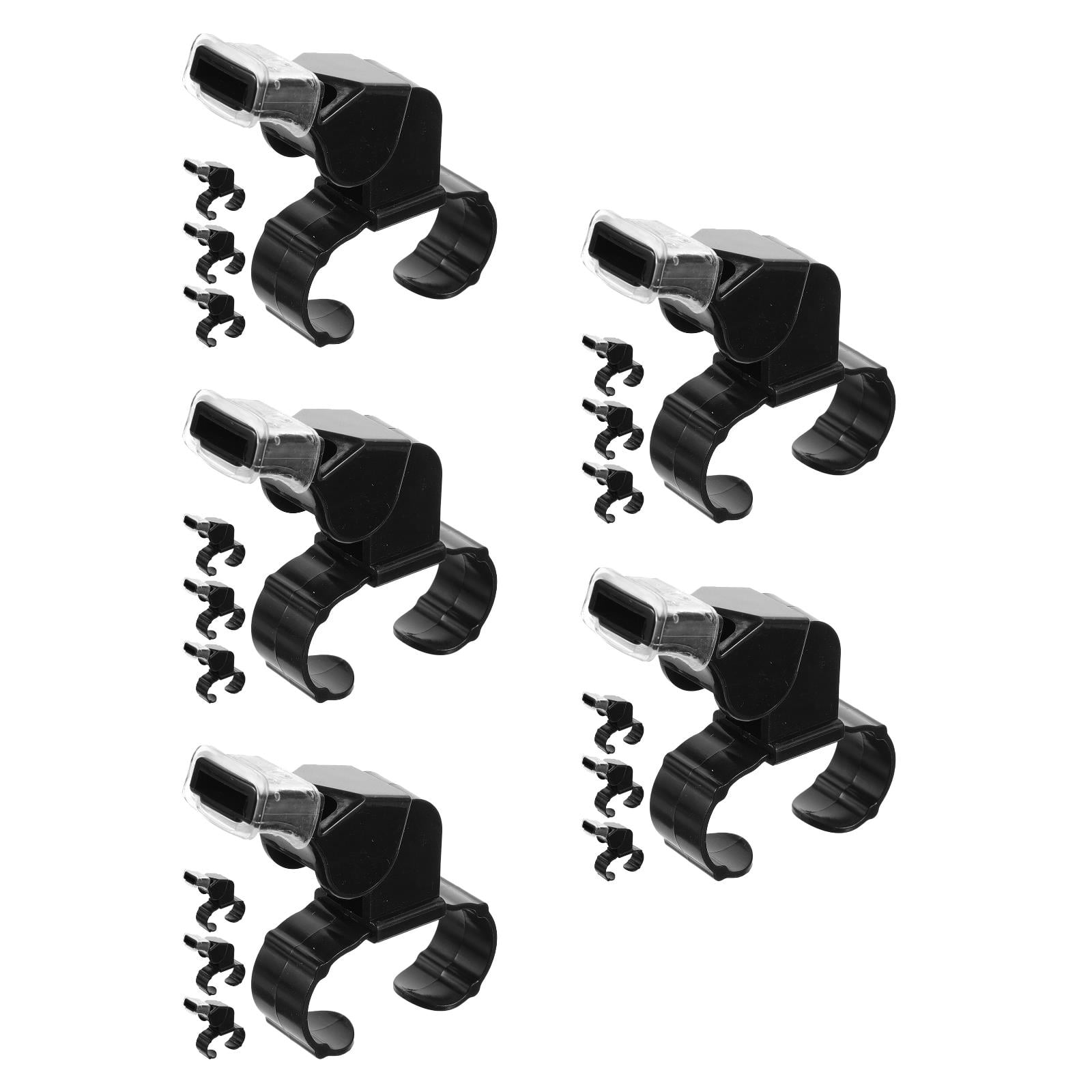 Hemoton  5 Count Football Coaching Supplies Electronic Whistles for Referees Black