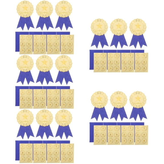 Hemoton 5-Piece Graduation Diploma Medal Sticker Set with Certificate Holder Binder for Awards and Celebration