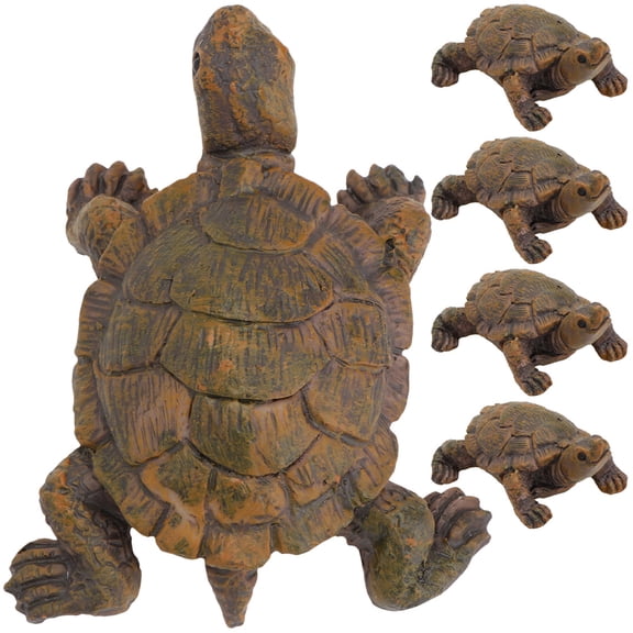Hemoton 5 Pcs Miniature Turtle Figure Micro Statue Garden Ornaments Frog Pond