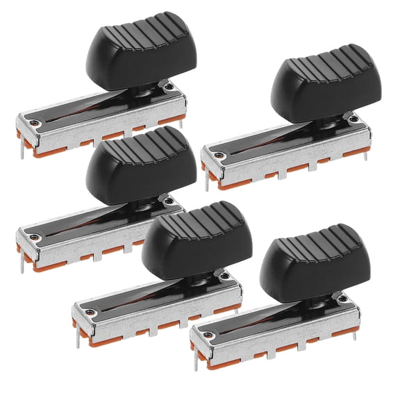 Hemoton 5 Sets Replacement Console Mixer Slider Fader Knob Caps for Sound Console Straight Slide Controls