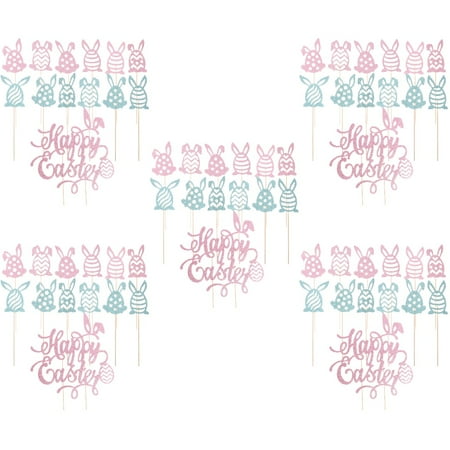 Hemoton 5 Sets Cupcake Toppers Easter Cake Picks Baking Pastry Topper Cake Ornaments
